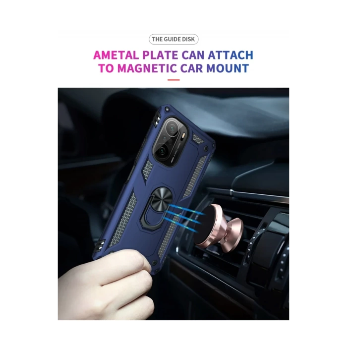 Newface Xiaomi Poco F3 Kılıf Sofya Yüzüklü Silikon Kapak