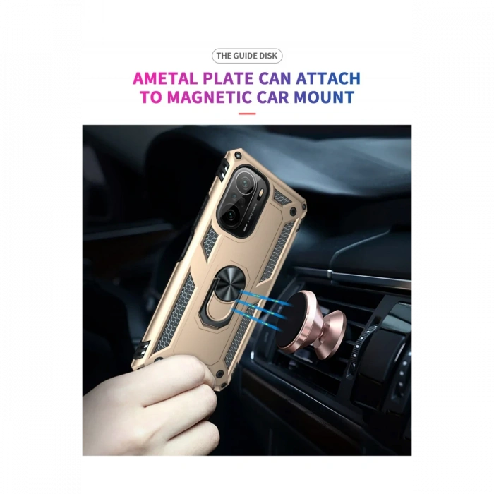 Newface Xiaomi Poco F3 Kılıf Sofya Yüzüklü Silikon Kapak