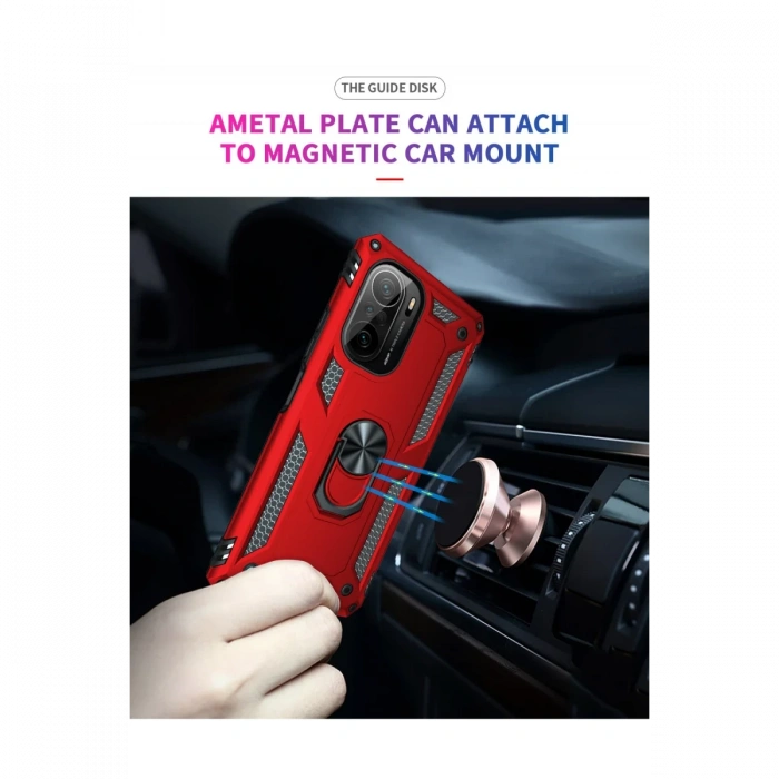 Newface Xiaomi Poco F3 Kılıf Sofya Yüzüklü Silikon Kapak