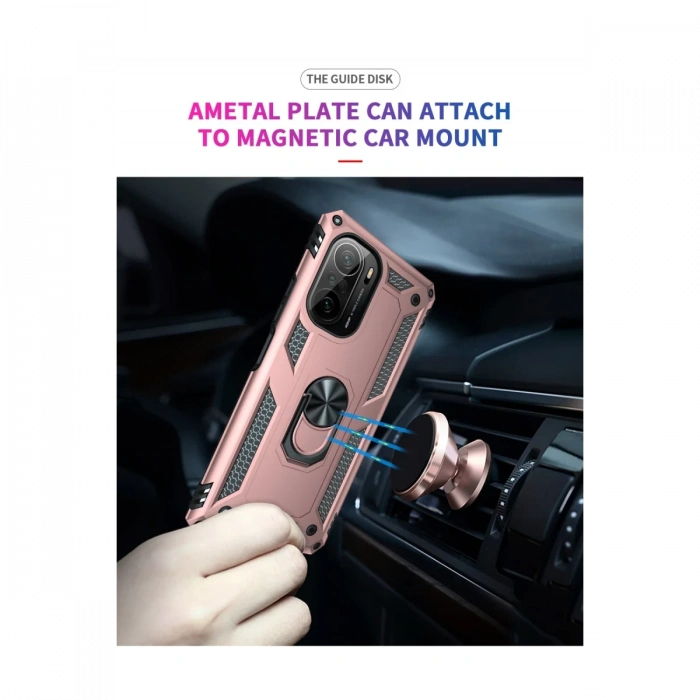 Newface Xiaomi Poco F3 Kılıf Sofya Yüzüklü Silikon Kapak