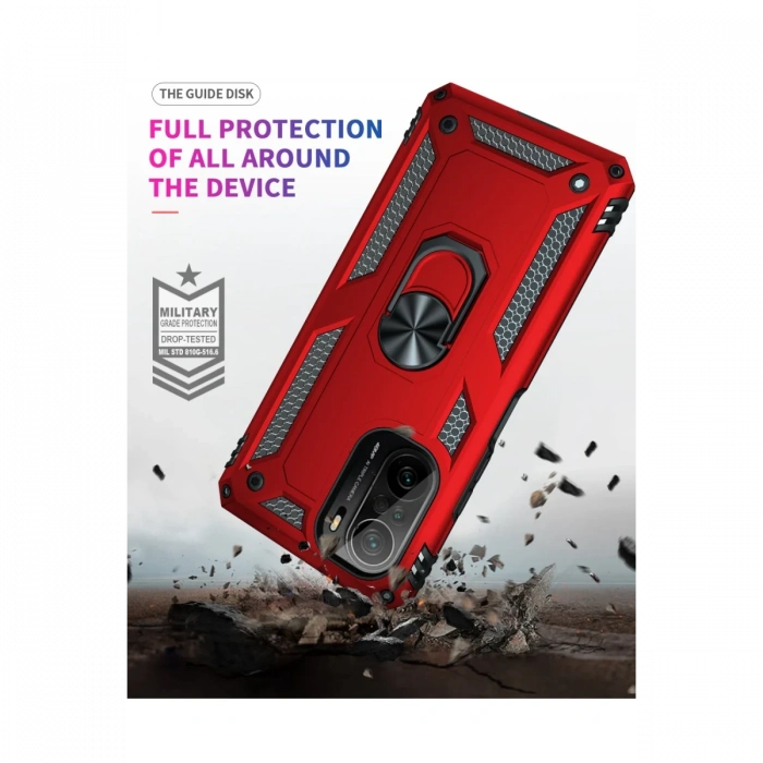 Newface Xiaomi Poco F3 Kılıf Sofya Yüzüklü Silikon Kapak