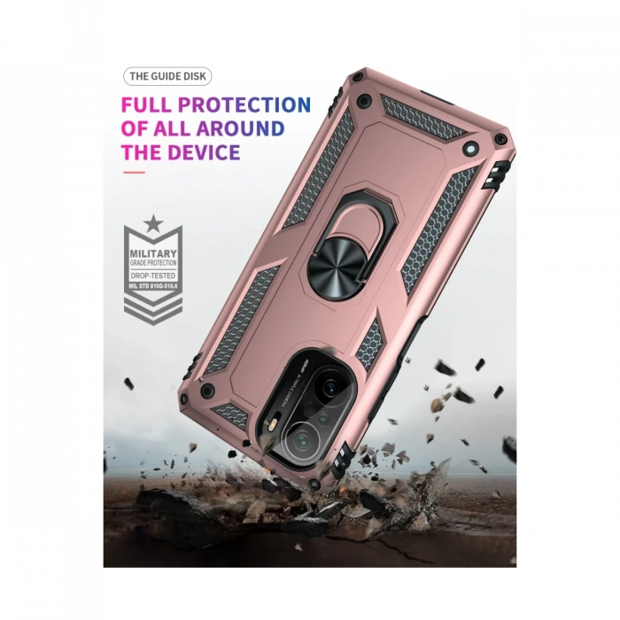 Newface Xiaomi Poco F3 Kılıf Sofya Yüzüklü Silikon Kapak
