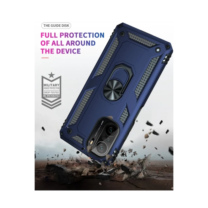 Newface Xiaomi Poco F3 Kılıf Sofya Yüzüklü Silikon Kapak