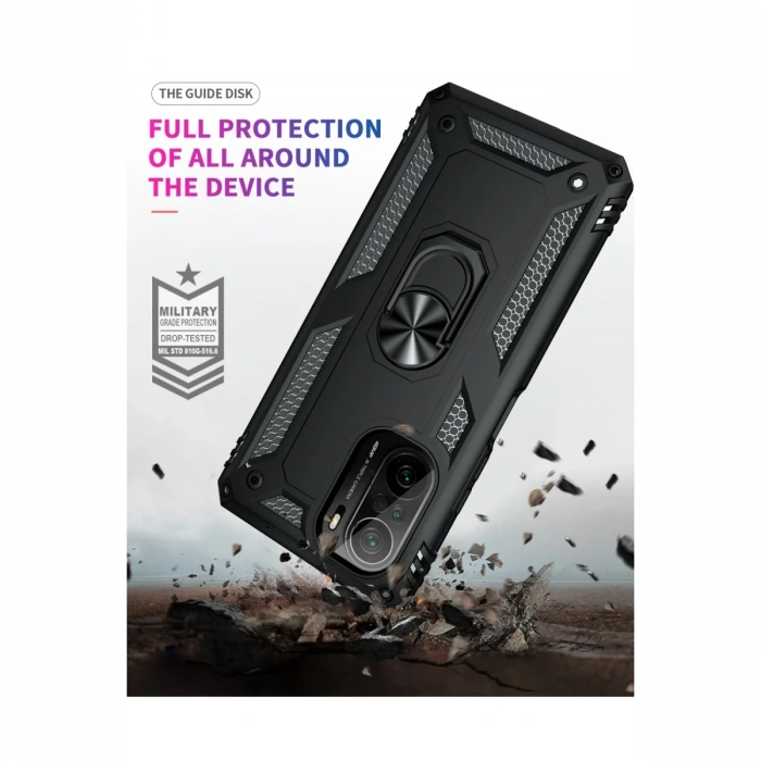 Newface Xiaomi Poco F3 Kılıf Sofya Yüzüklü Silikon Kapak