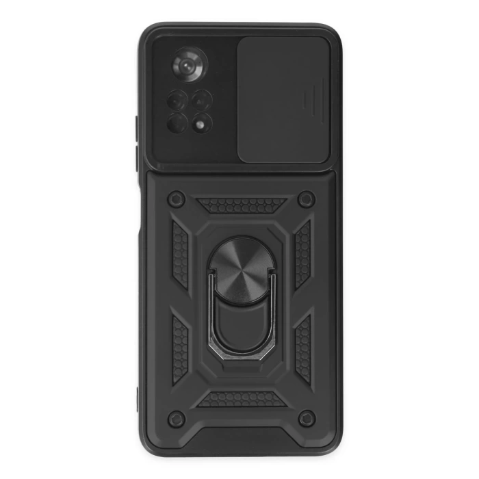 Newface Xiaomi Poco X4 Pro 5G Kılıf Pars Lens Yüzüklü Silikon