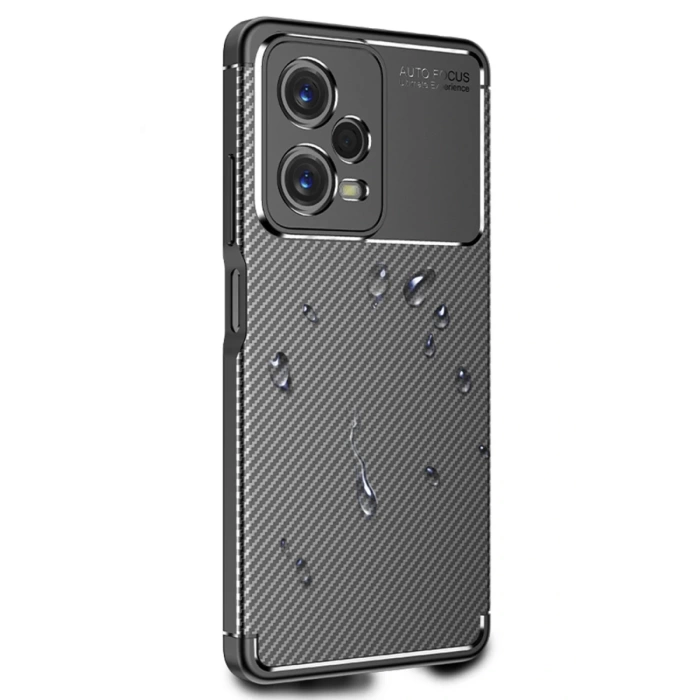 Newface Xiaomi Poco X5 5G Kılıf Auto Focus Karbon Kapak - Siyah