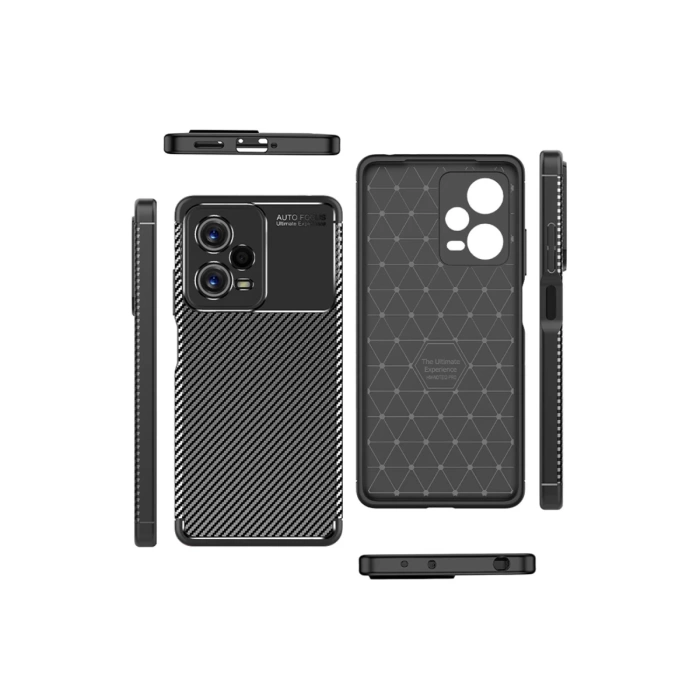 Newface Xiaomi Poco X5 5G Kılıf Auto Focus Karbon Kapak - Siyah