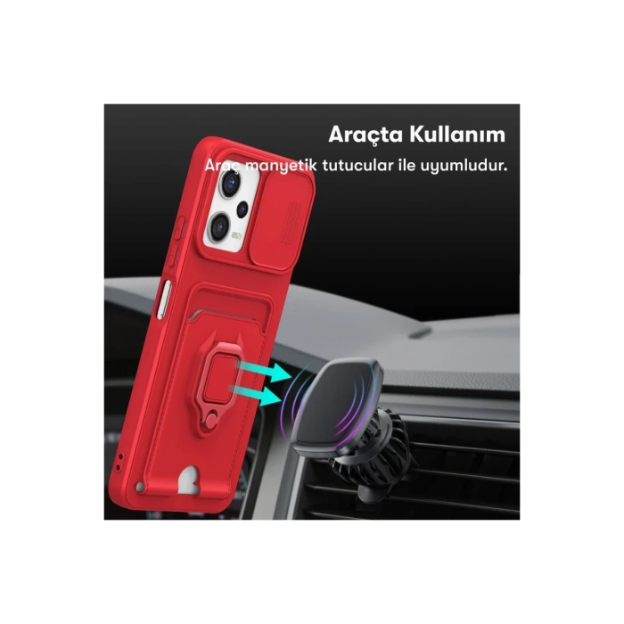 Newface Xiaomi Poco X5 5G Kılıf Zuma Kartvizitli Yüzüklü Silikon