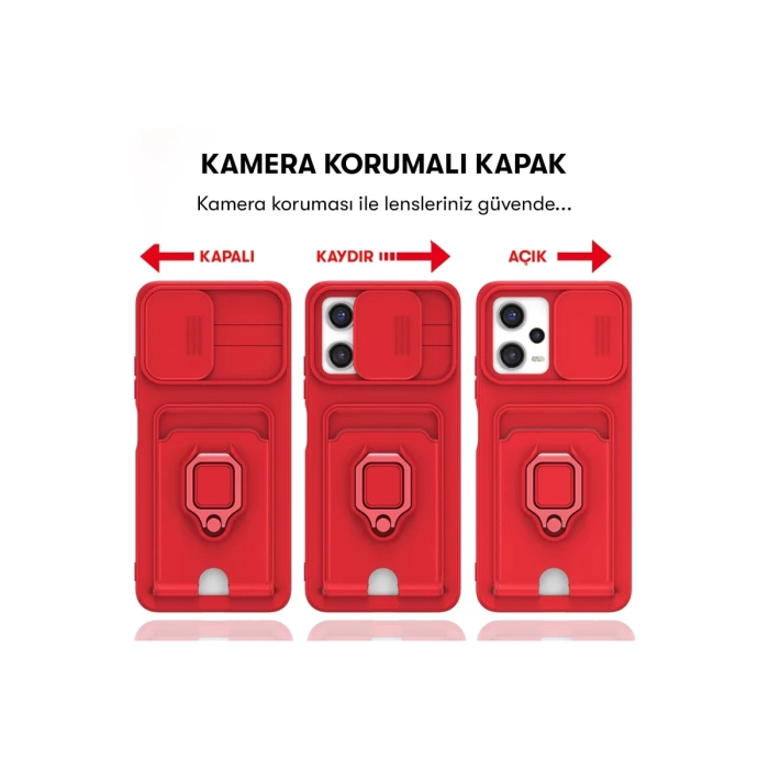 Newface Xiaomi Poco X5 5G Kılıf Zuma Kartvizitli Yüzüklü Silikon
