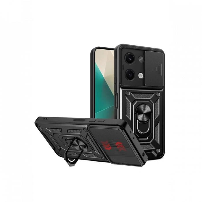 Newface Xiaomi Poco X6 Kılıf Pars Lens Yüzüklü Silikon