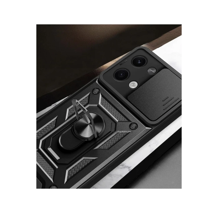 Newface Xiaomi Poco X6 Kılıf Pars Lens Yüzüklü Silikon - Yeşil