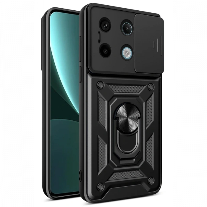 Newface Xiaomi Poco X6 Pro Kılıf Pars Lens Yüzüklü Silikon
