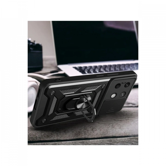 Newface Xiaomi Poco X6 Pro Kılıf Pars Lens Yüzüklü Silikon - Lacivert