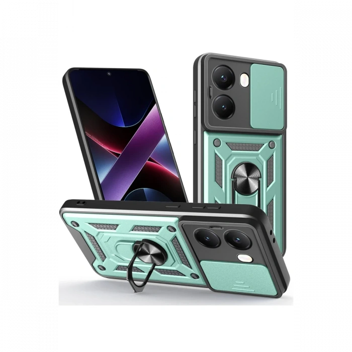 Newface Xiaomi Poco X7 Pro Kılıf Pars Lens Yüzüklü Silikon
