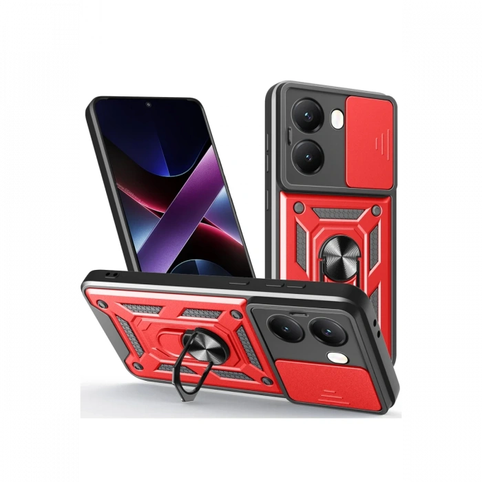 Newface Xiaomi Poco X7 Pro Kılıf Pars Lens Yüzüklü Silikon