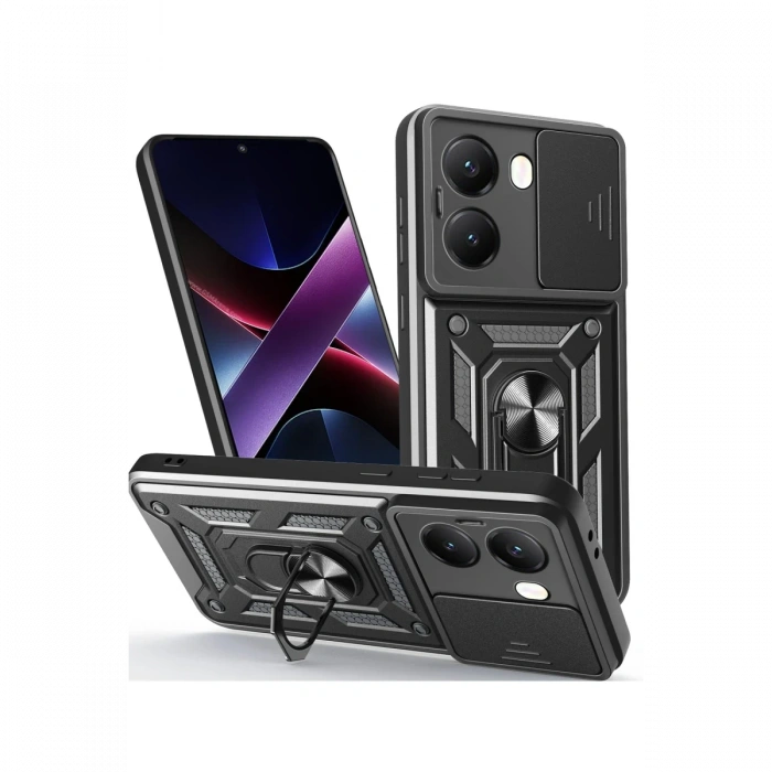 Newface Xiaomi Poco X7 Pro Kılıf Pars Lens Yüzüklü Silikon