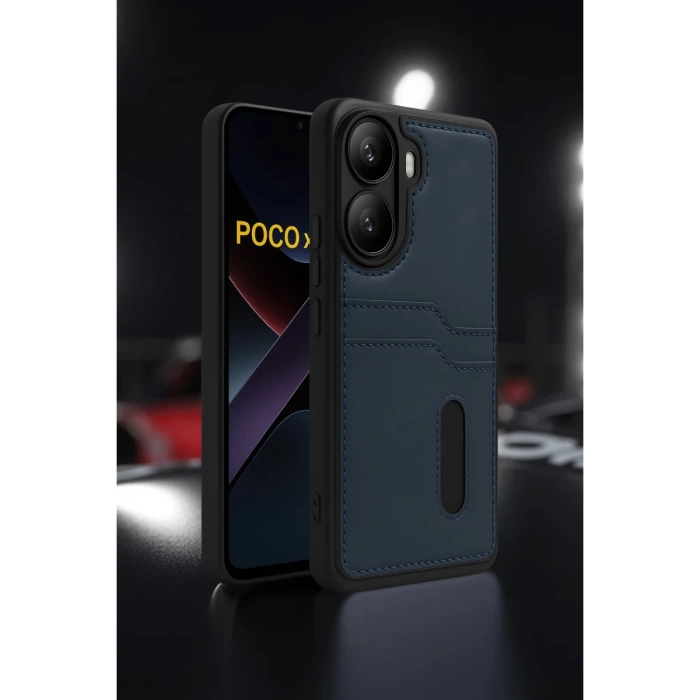 Newface Xiaomi Poco X7 Pro Kılıf Sara Kartvizitli Deri Kılıf