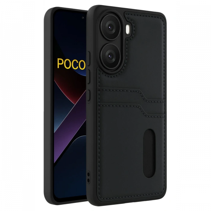 Xiaomi Poco X7 Pro Kılıf Sara Kartvizitli Deri Kılıf