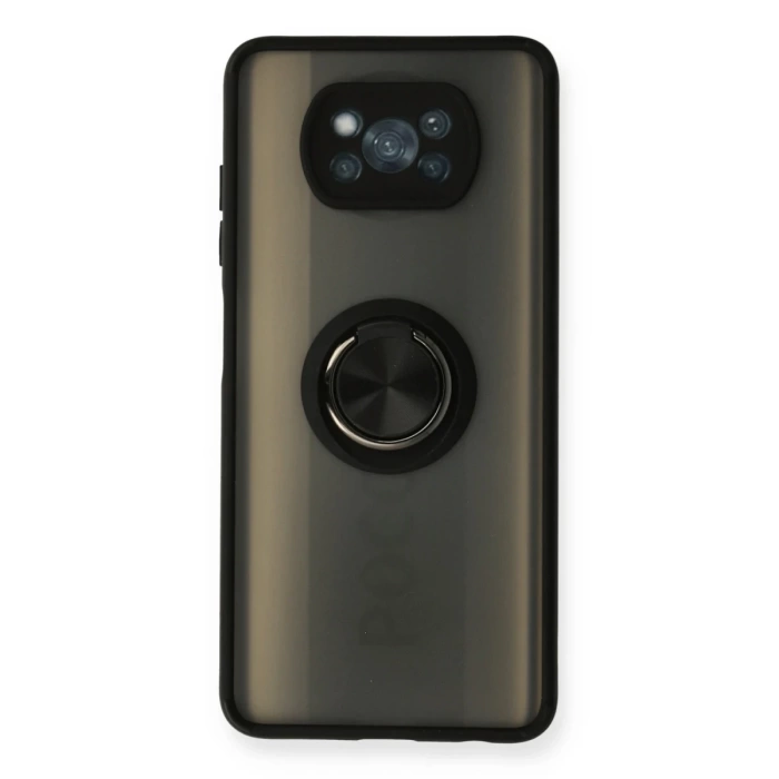 Newface Xiaomi Pocophone X3 Kılıf Montreal Yüzüklü Silikon Kapak