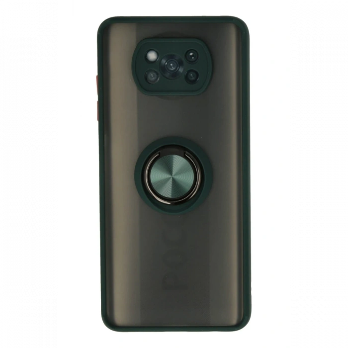 Newface Xiaomi Pocophone X3 Kılıf Montreal Yüzüklü Silikon Kapak