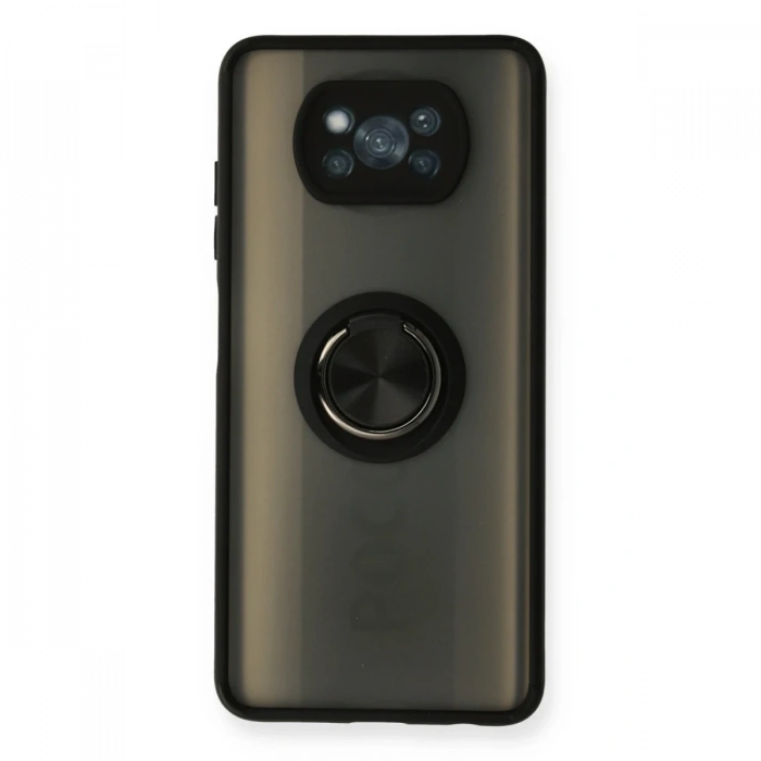 Newface Xiaomi Pocophone X3 Kılıf Montreal Yüzüklü Silikon Kapak