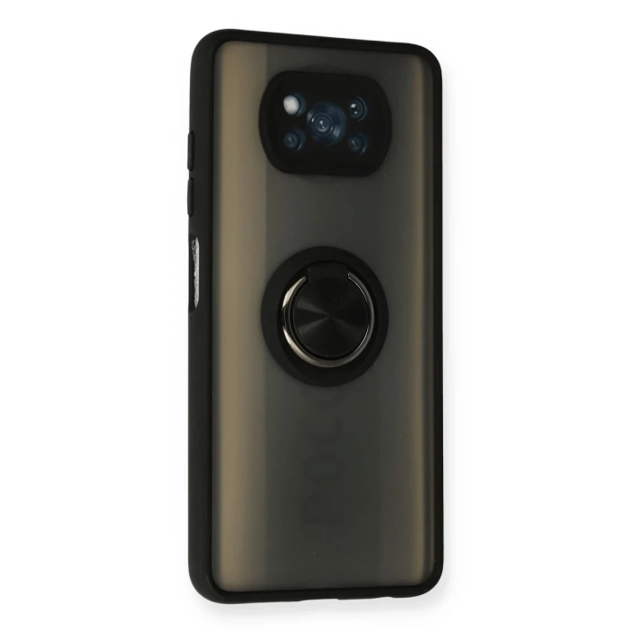 Newface Xiaomi Pocophone X3 Kılıf Montreal Yüzüklü Silikon Kapak