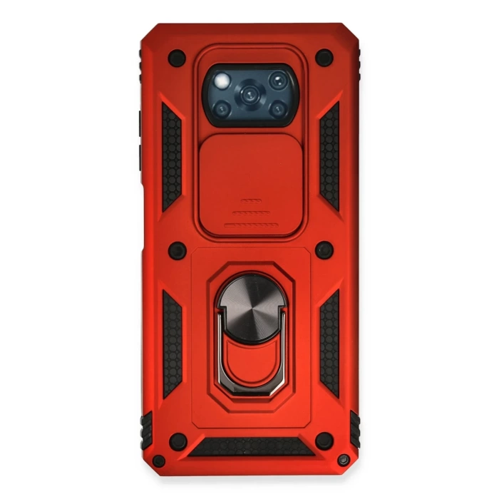Newface Xiaomi Pocophone X3 Kılıf Pars Lens Yüzüklü Silikon