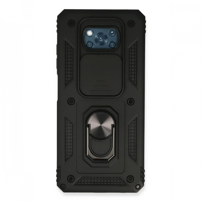 Newface Xiaomi Pocophone X3 Kılıf Pars Lens Yüzüklü Silikon