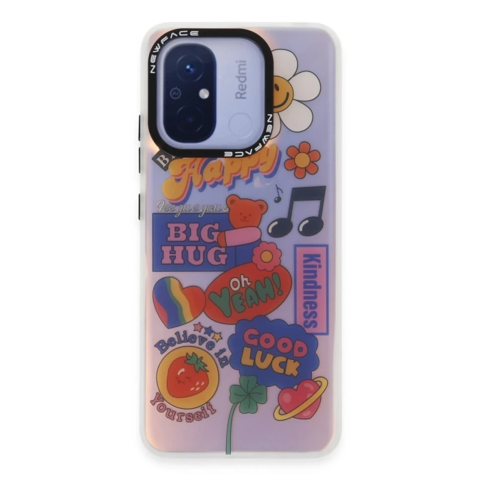 Newface Xiaomi Redmi 12C Kılıf Estoril Desenli Kapak