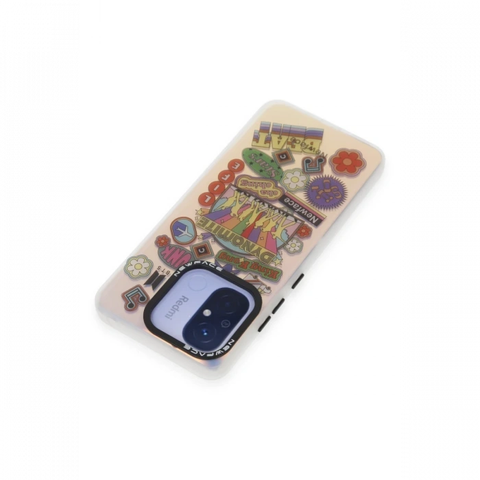 Newface Xiaomi Redmi 12C Kılıf Estoril Desenli Kapak