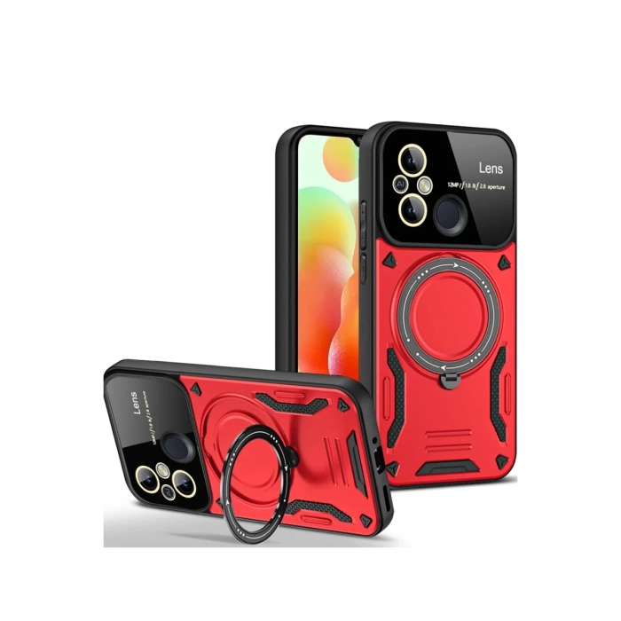 Newface Xiaomi Redmi 12C Kılıf Joy Lens Standlı Kapak