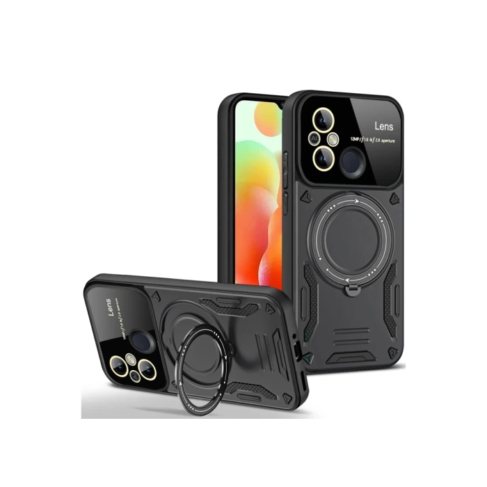 Newface Xiaomi Redmi 12C Kılıf Joy Lens Standlı Kapak