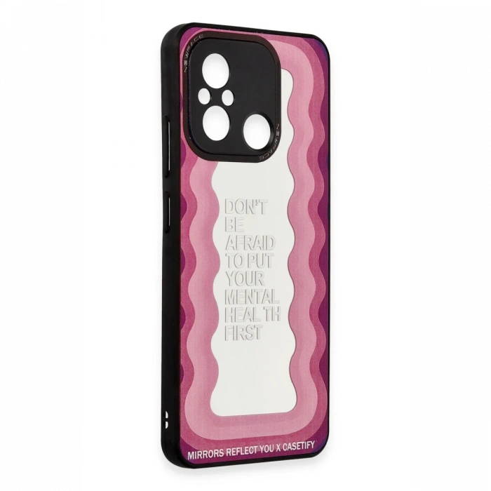 Newface Xiaomi Redmi 12C Kılıf Mirror Desenli Kapak