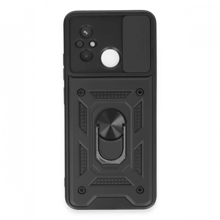 Newface Xiaomi Redmi 12C Kılıf Pars Lens Yüzüklü Silikon
