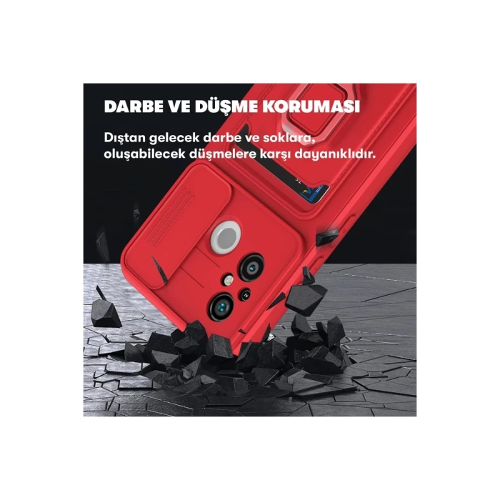 Newface Xiaomi Redmi 12C Kılıf Zuma Kartvizitli Yüzüklü Silikon