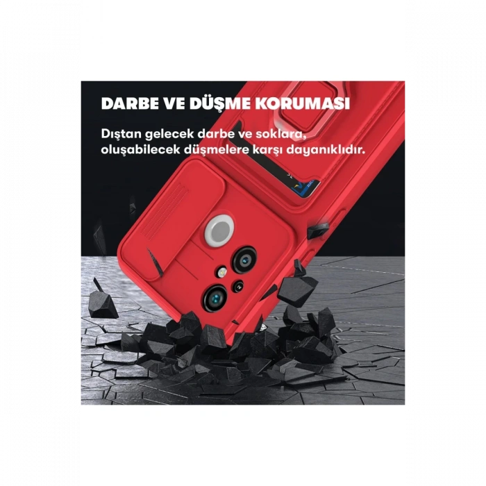 Newface Xiaomi Redmi 12C Kılıf Zuma Kartvizitli Yüzüklü Silikon