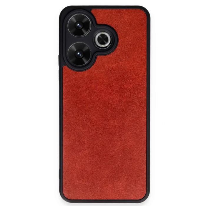 Newface Xiaomi Redmi 13 4G Kılıf Aras Deri Kapak - Kırmızı