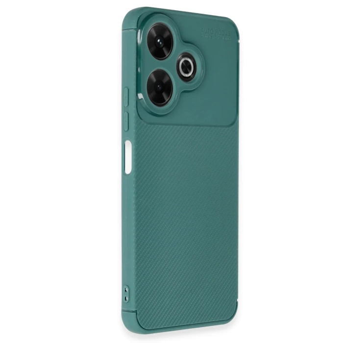 Newface Xiaomi Redmi 13 4G Kılıf Auto Focus Karbon Kapak - Koyu Yeşil