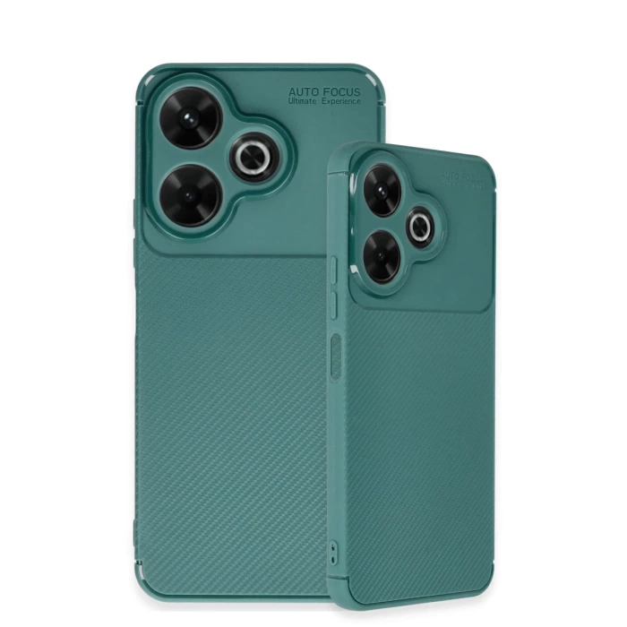 Newface Xiaomi Redmi 13 4G Kılıf Auto Focus Karbon Kapak - Koyu Yeşil