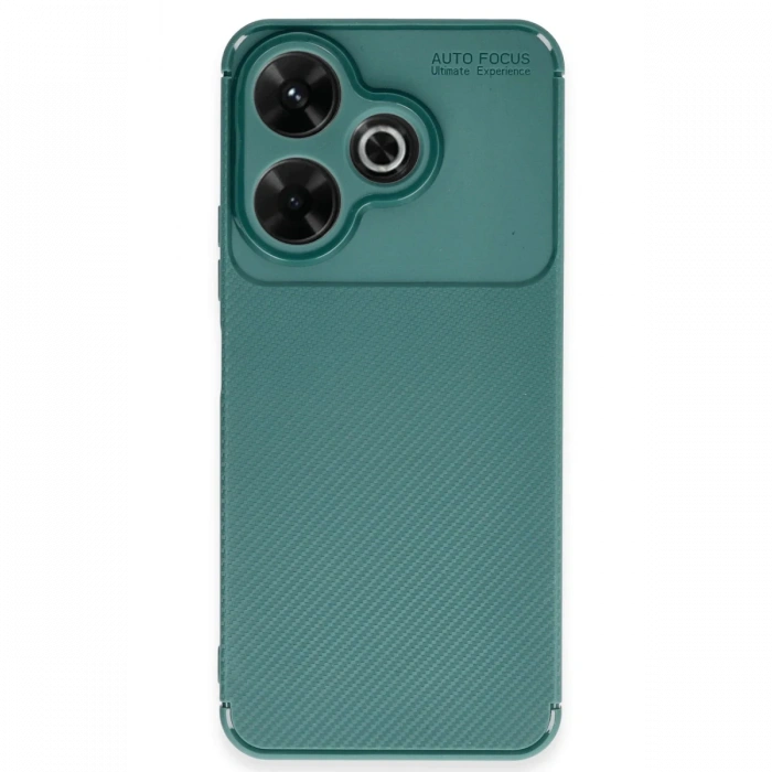 Newface Xiaomi Redmi 13 4G Kılıf Auto Focus Karbon Kapak - Koyu Yeşil