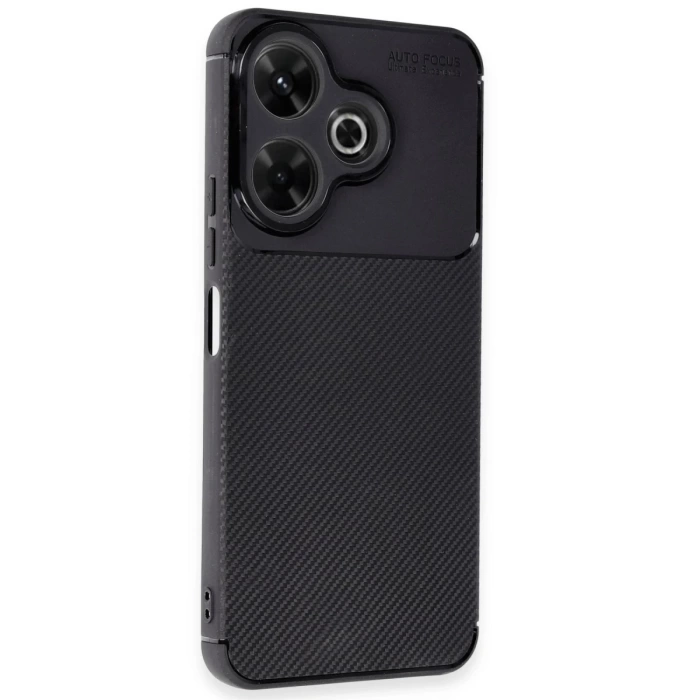 Newface Xiaomi Redmi 13 4G Kılıf Auto Focus Karbon Kapak - Siyah