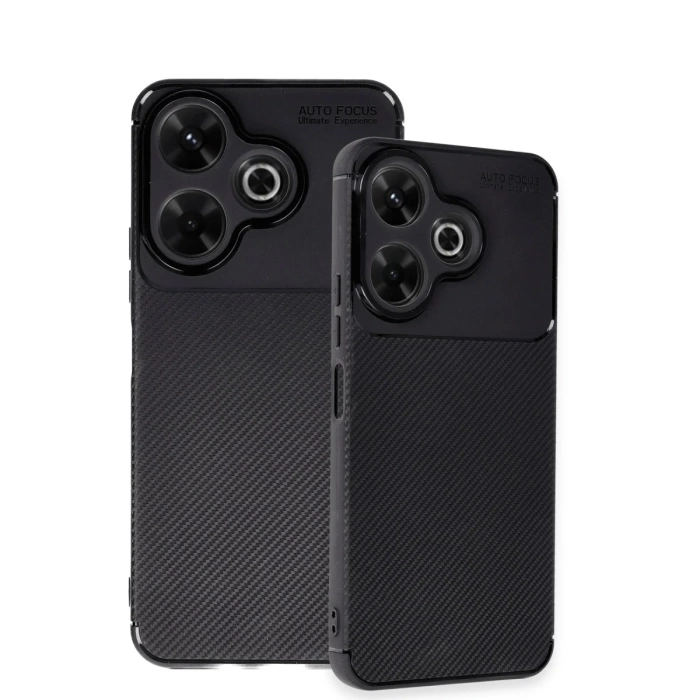 Newface Xiaomi Redmi 13 4G Kılıf Auto Focus Karbon Kapak - Siyah