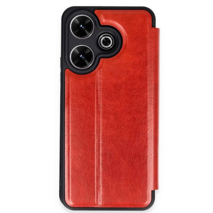 Newface Xiaomi Redmi 13 4G Kılıf Flip Cover - Kırmızı