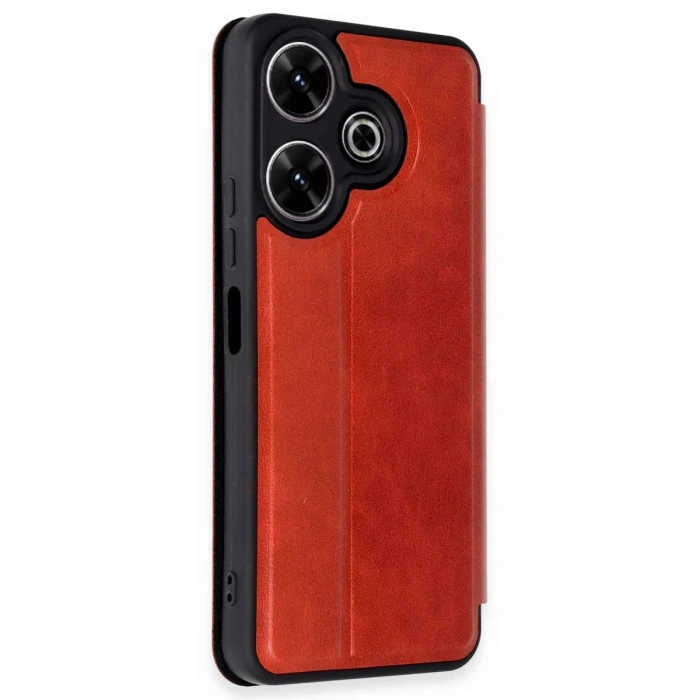 Newface Xiaomi Redmi 13 4G Kılıf Flip Cover - Kırmızı