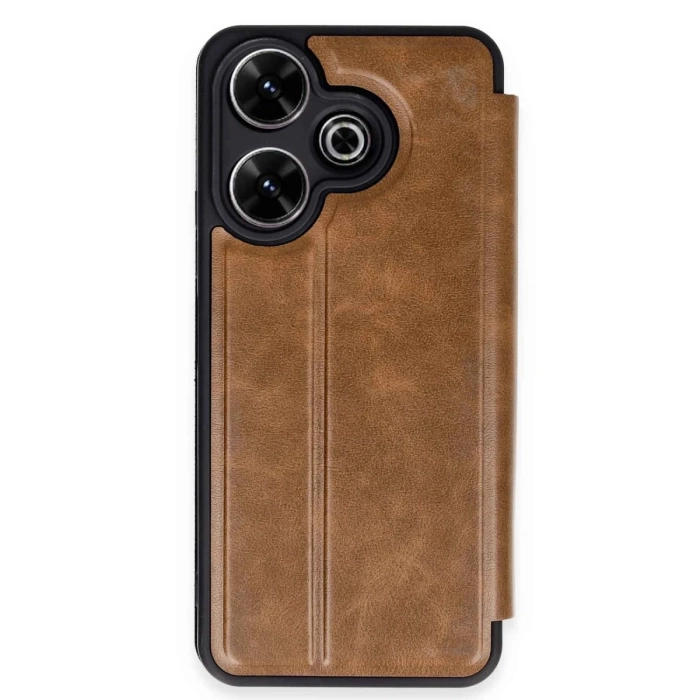 Newface Xiaomi Redmi 13 4G Kılıf Flip Cover - Taba