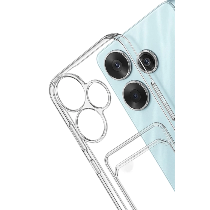 Newface Xiaomi Redmi 13 4G Kılıf Kart Şeffaf Silikon - Şeffaf