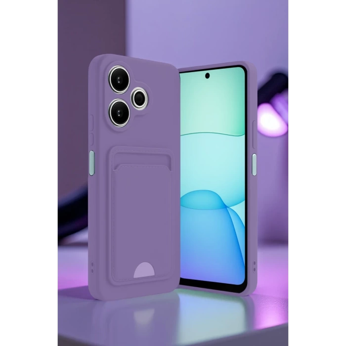 Newface Xiaomi Redmi 13 4G Kılıf Kelvin Kartvizitli Silikon - Koyu Yeşil