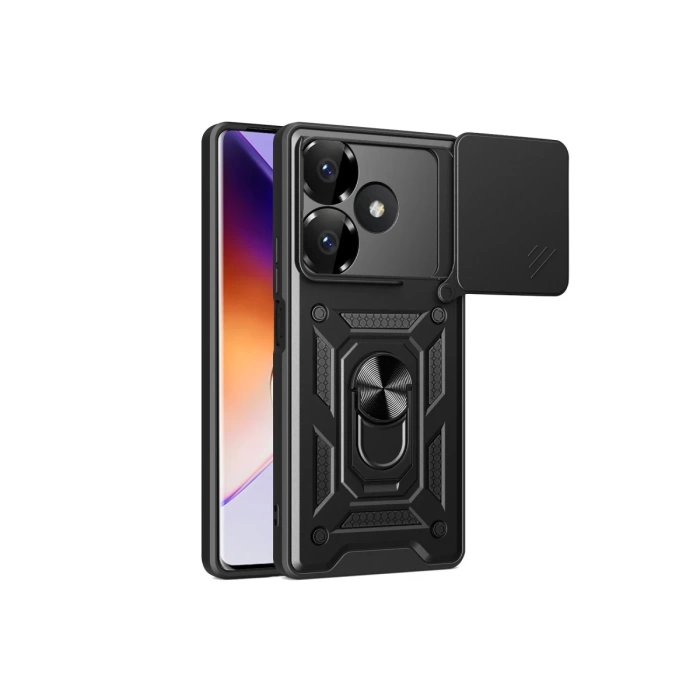 Newface Xiaomi Redmi 13 4G Kılıf Pars Lens Yüzüklü Silikon