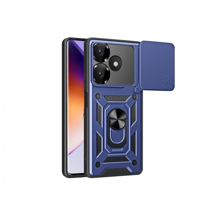 Newface Xiaomi Redmi 13 4G Kılıf Pars Lens Yüzüklü Silikon - Lacivert