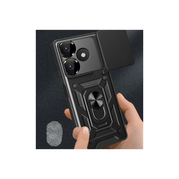 Newface Xiaomi Redmi 13 4G Kılıf Pars Lens Yüzüklü Silikon - Lacivert